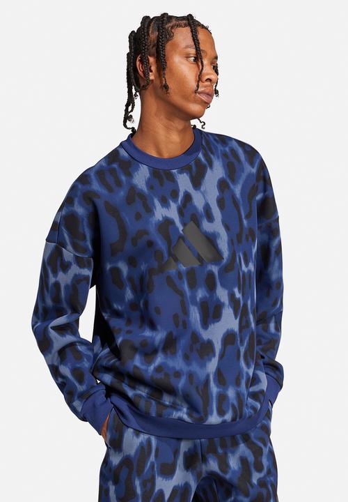 adidas Performance - Future Icons 3Bar Crew Sweatshirt - Blue Camo