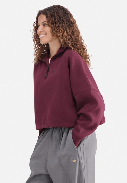 adidas Originals - Ess Half Zip Fl W S26 - Maroon