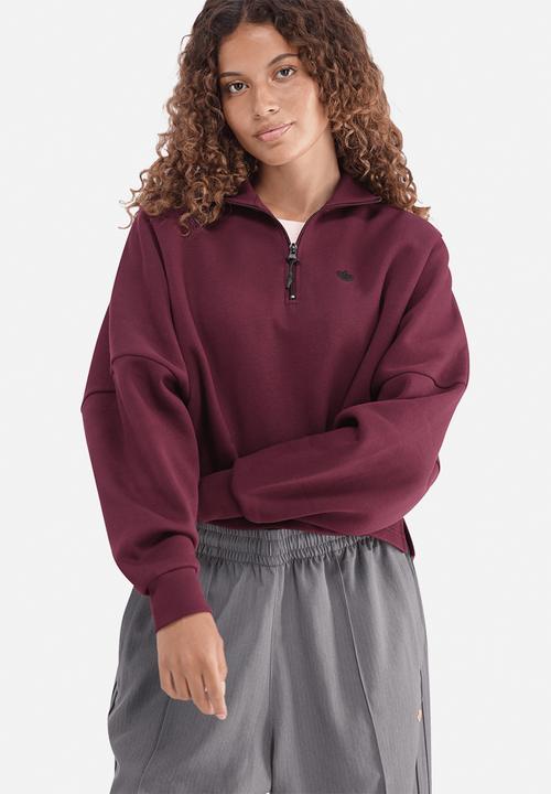adidas Originals - Ess Half Zip Fl W S26 - Maroon