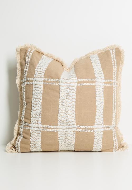 Suze Embroidered  Check Cotton Scatter