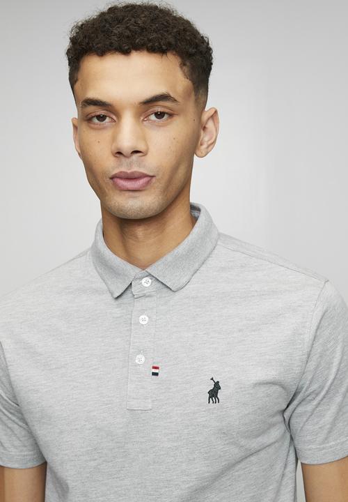 POLO - Jensen Badge Ss Golfer - Grey Melange