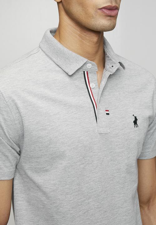 POLO - Jensen Badge Ss Golfer - Grey Melange