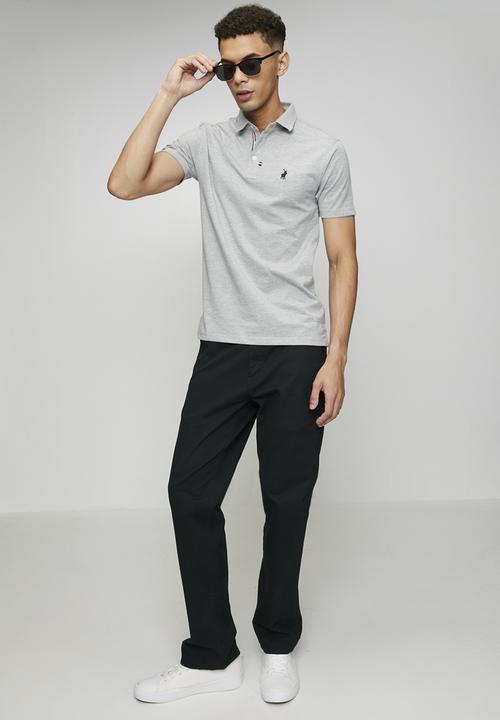 POLO - Jensen Badge Ss Golfer - Grey Melange