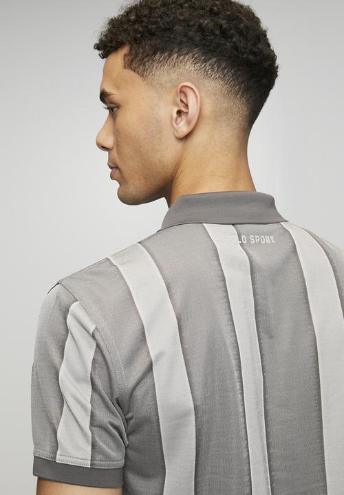 POLO - Mabaso Sport Ss Striped Golfer - Grey