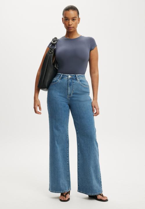 Cotton On - Curvy stretch wide jean - pisces blue