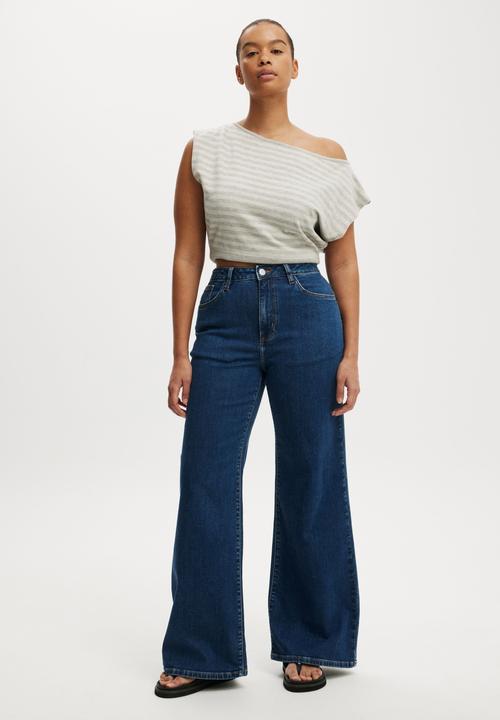 Cotton On - Curvy stretch wide jean - gemini blue pocket
