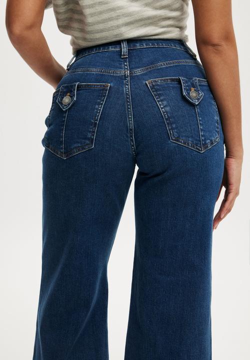 Cotton On - Curvy stretch wide jean - gemini blue pocket