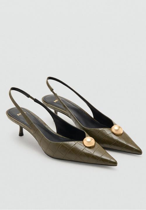 MANGO - Ball slingback heel - khaki