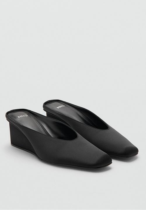MANGO - Wedge mule - black