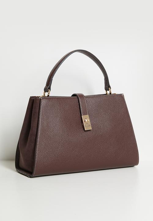 GUESS - Rudie satchel bag - dark walnut