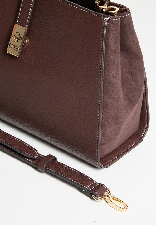 GUESS - Rudie satchel bag - dark walnut