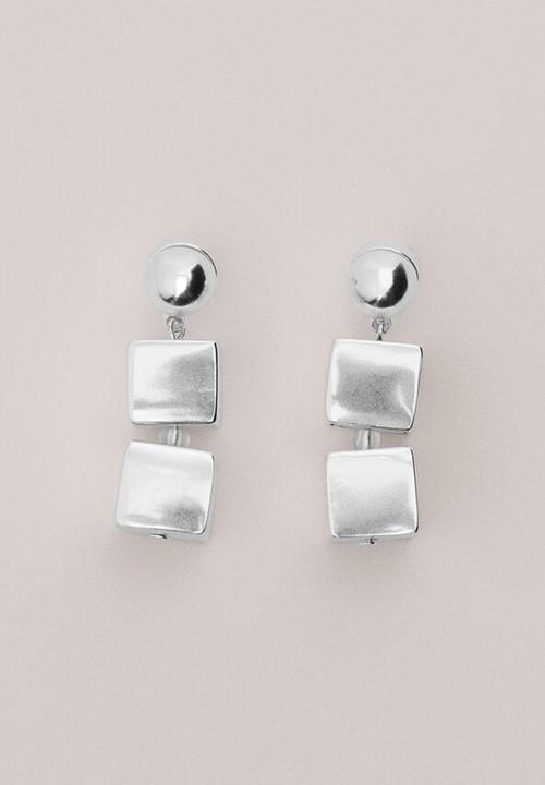 MANGO - Dice earrings - silver