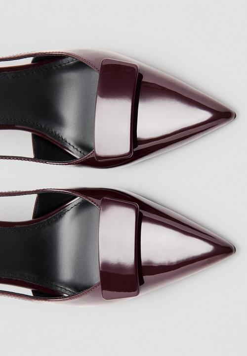 MANGO - Day stiletto slingback heel - dark red