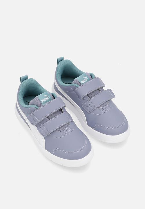 PUMA - Courtflex V3 V Ps - Grey Sky-Puma White-Baltic Sea Blue