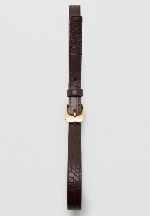 MANGO - Fini belt - dark brown