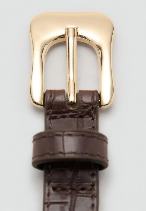 MANGO - Fini belt - dark brown