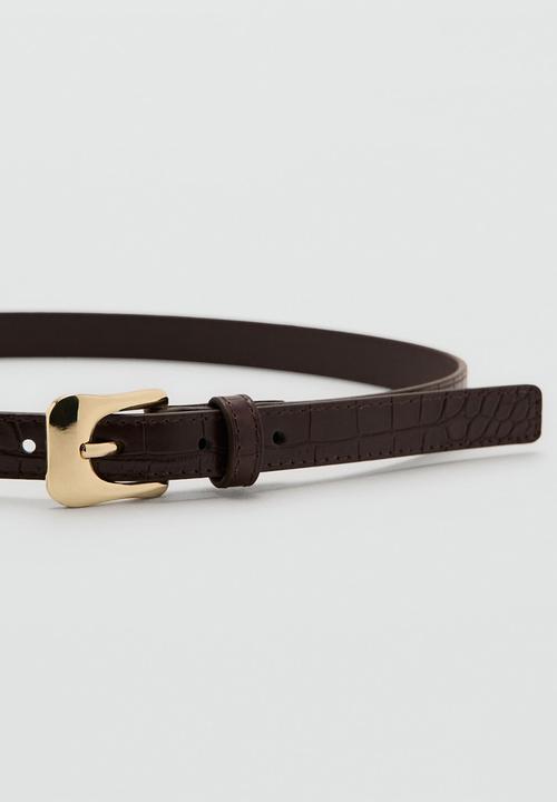 MANGO - Fini belt - dark brown