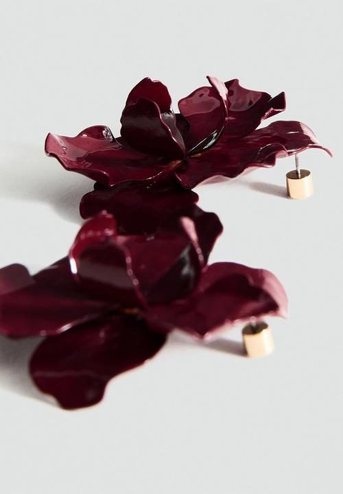 MANGO - Edurne earrings - dark red