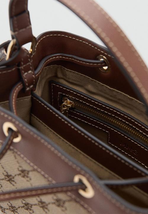 MANGO - Denizt bucket bag - medium brown