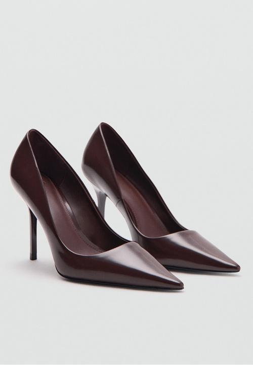 MANGO - Punt stiletto court heel - dark brown