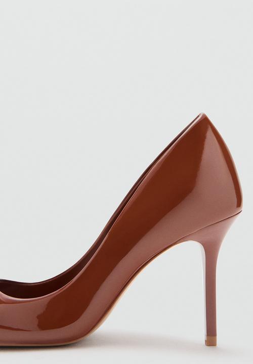 MANGO - Punt stiletto court heel - dark brown