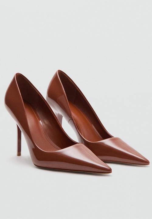 MANGO - Punt stiletto court heel - dark brown