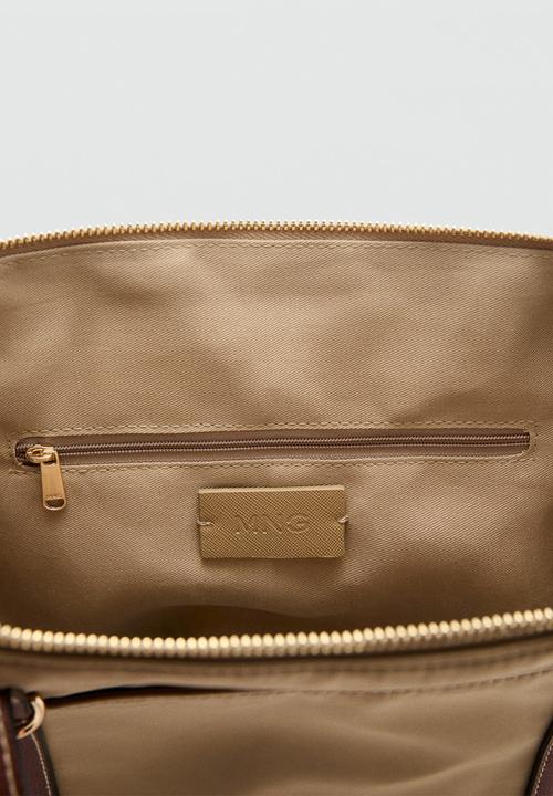 MANGO - Cobalt tote bag - light beige