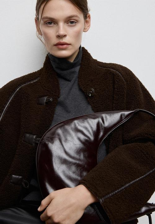 MANGO - Fortuna shoulder bag - dark brown