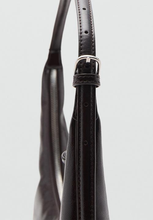 MANGO - Fortuna shoulder bag - dark brown