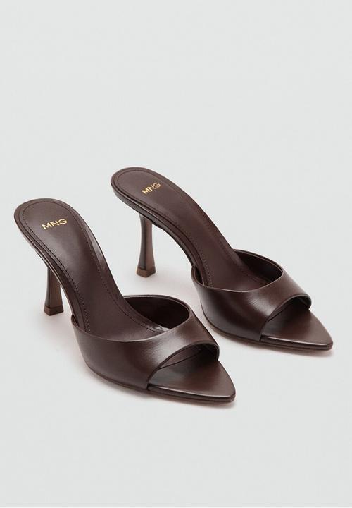 MANGO - Pepybr stiletto mule heel - dark brown