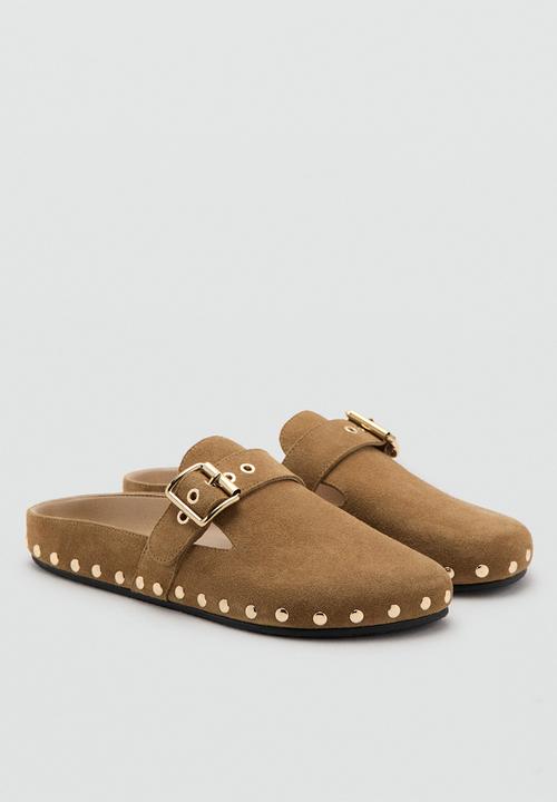 MANGO - Ken suede clog mule - light/pastel brown