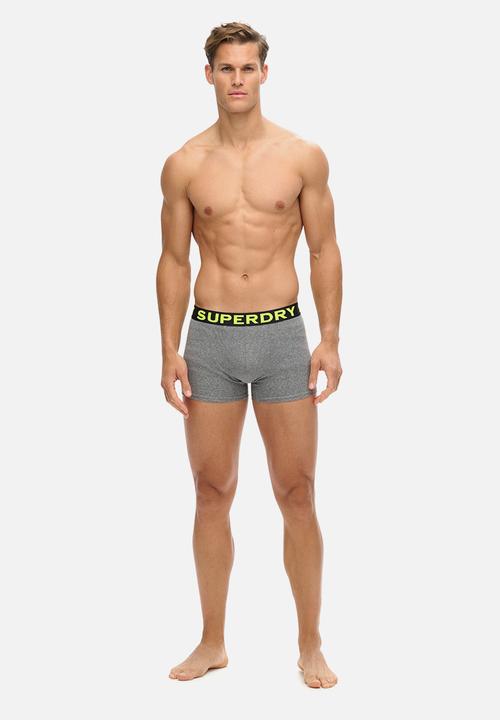 Superdry. - Boxer Triple Pack - Ath Grey Feeder/Black Stripe/Black