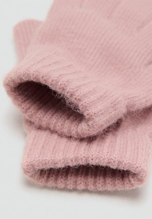 MANGO - Gloves POMPONPG - Light/Pastel Pink