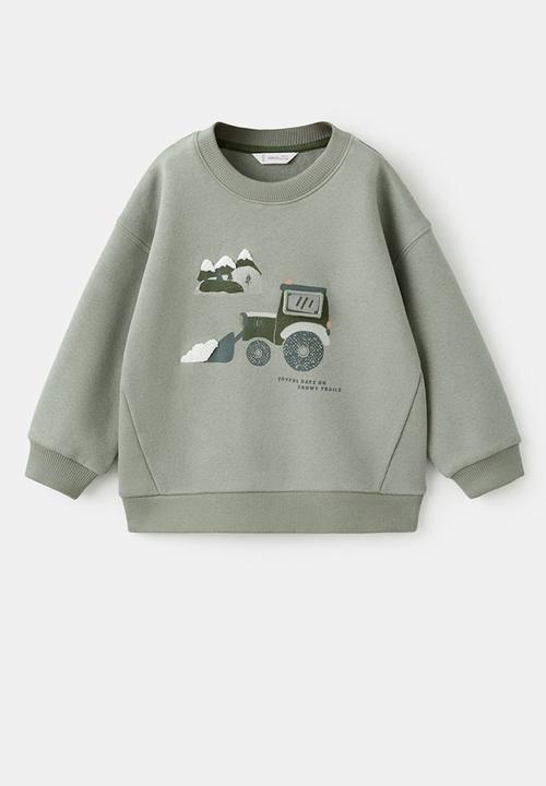 MANGO - Sweatshirt SNOWCAR - Medium Green