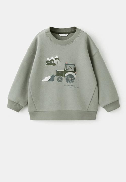 MANGO - Sweatshirt SNOWCAR - Medium Green