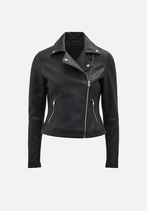 Forever New - Betty faux leather biker jacket in black