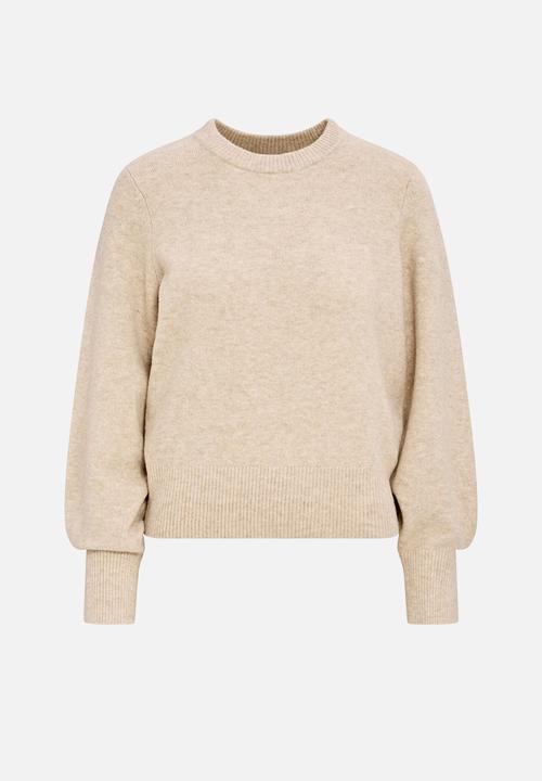 Forever New - Ellie cuff detail sweater in soft oatmeal
