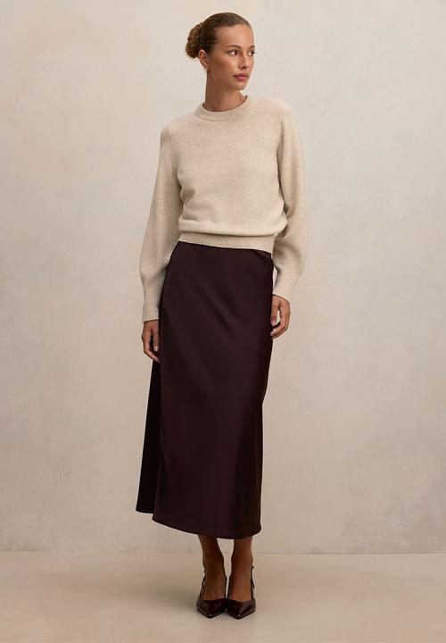 Forever New - Ellie cuff detail sweater in soft oatmeal