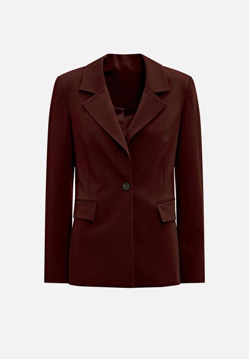 Forever New - Pia single breasted blazer in aubergine suit