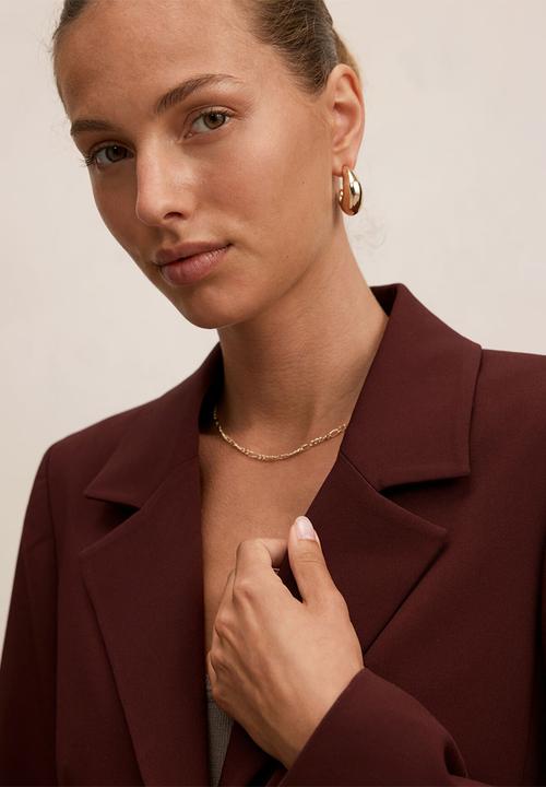 Forever New - Pia single breasted blazer in aubergine suit