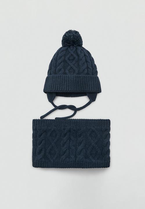 MANGO - Cable-knit scarf - Navy