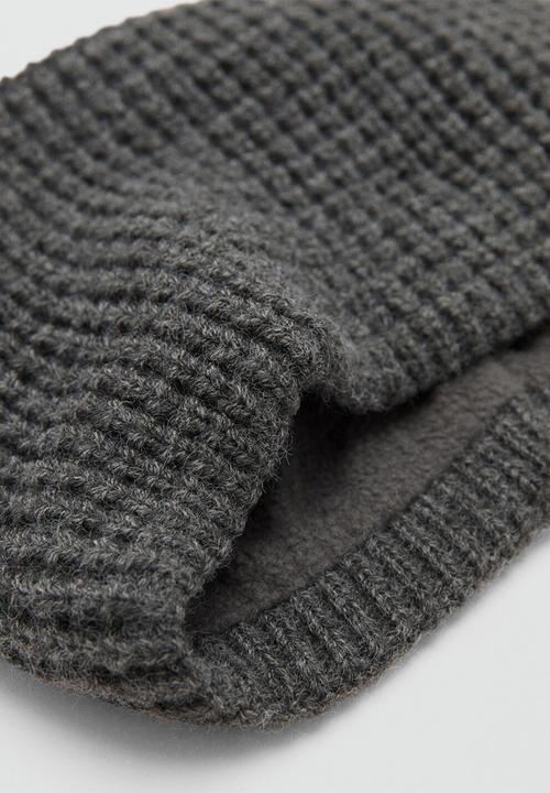 MANGO - Knit scarf - Charcoal