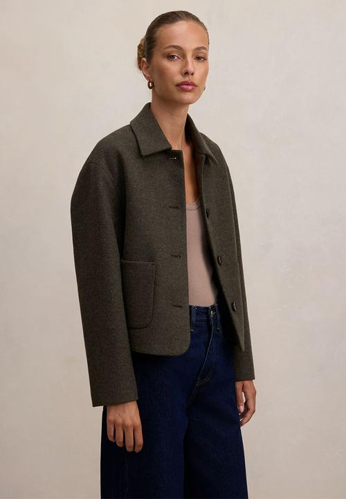 Forever New - Luna patch pocket jacket in pine green