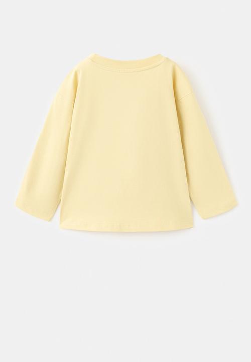 MANGO - T-Shirt REACH - Light/Pastel Yellow