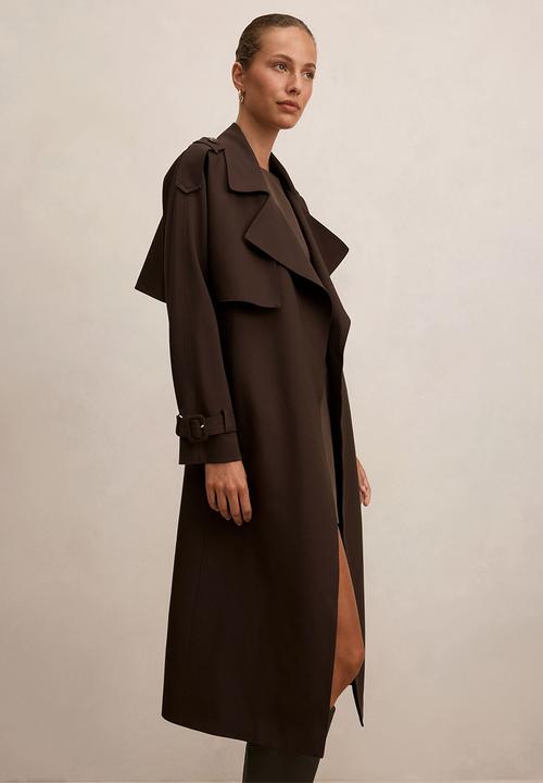 Forever New - Ivy belted trench coat in chocolate