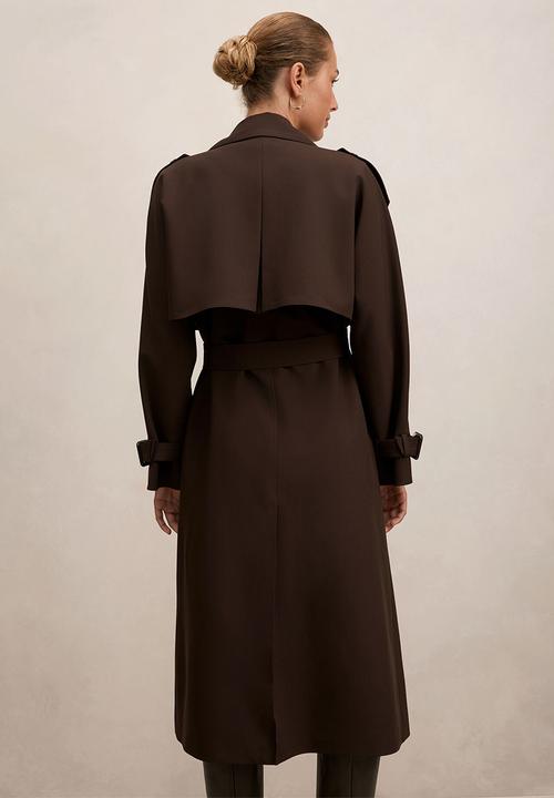 Forever New - Ivy belted trench coat in chocolate