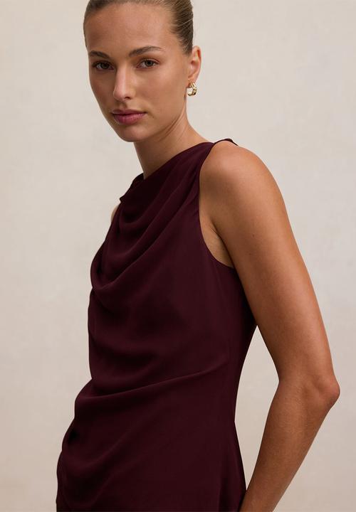 Forever New - Tiffany draped sleeveless top in aubergine