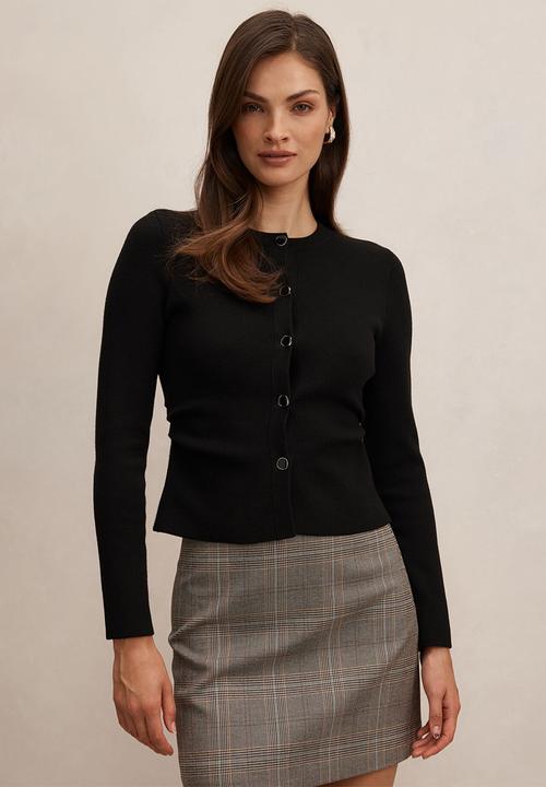 Forever New - Valencia structured knit cardigan in black