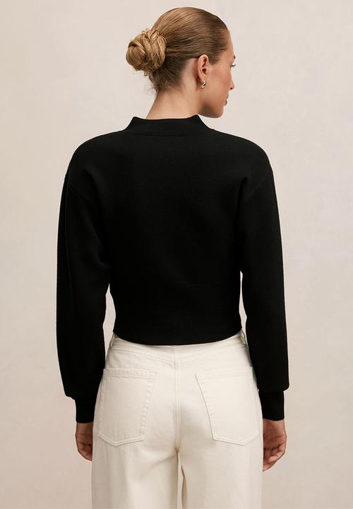 Forever New - Hanna zip knit jacket in black