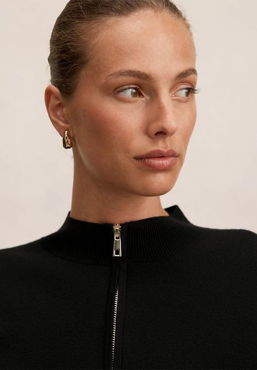 Forever New - Hanna zip knit jacket in black